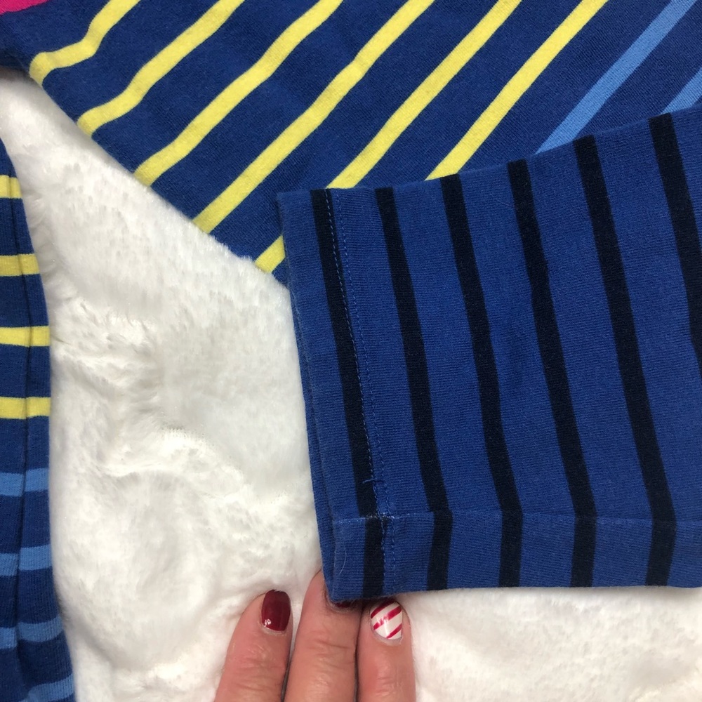 Talbots Hello Saturday Bright Striped Casual Tee size Large Petite - Picture 9 of 11